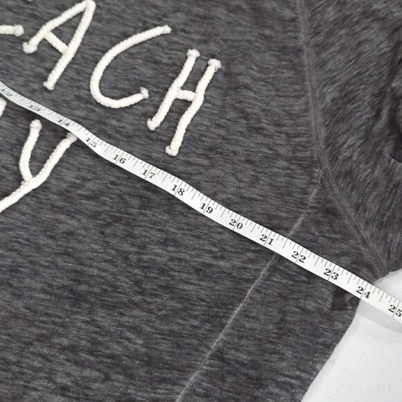 White + Warren Top Womens Medium Gray 100% Linen Beach Day Rope Graphic - Picture 8 of 9